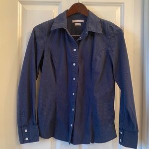 Old Navy blue with white pinstripe M button down